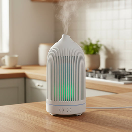 Electric Plastic White Ribbed Aroma Diffuser