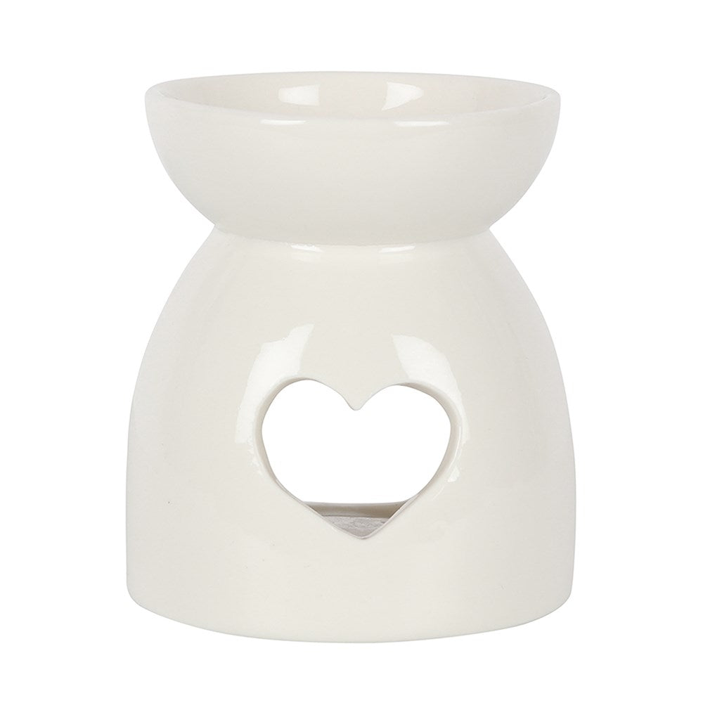 White Heart Shape Wax Melt Burner