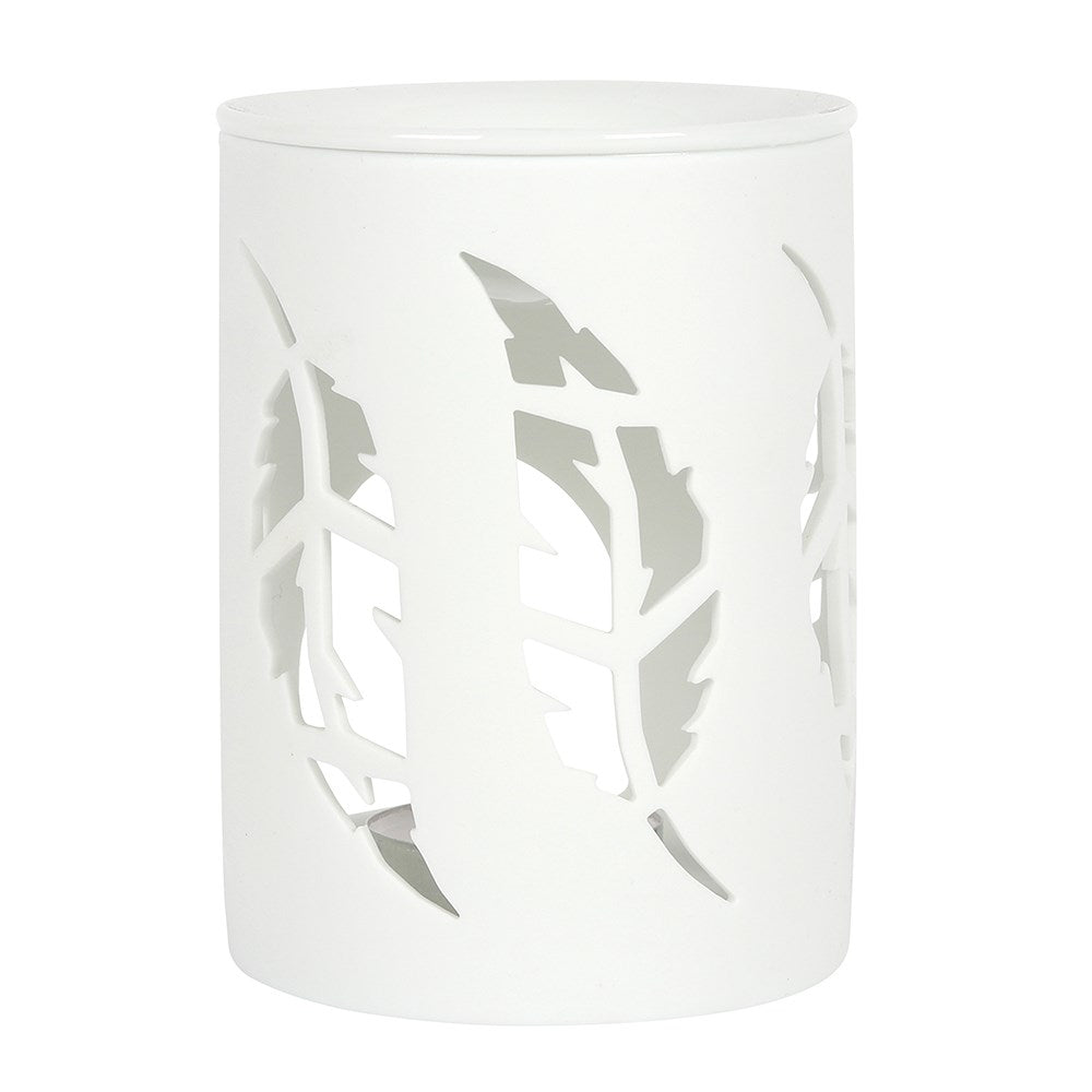White Feather Pattern Wax Melt Burner