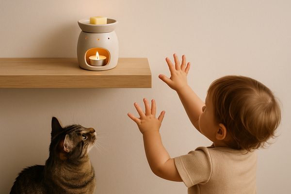 Keep wax burner out of reach from pets and children