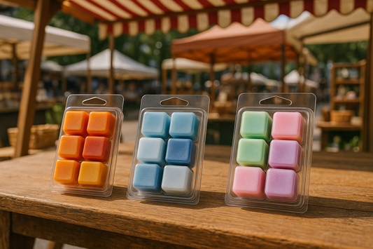 on a market stall