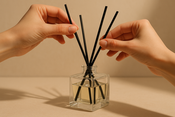 Square glass jar reed diffuser - flip reeds for stronger fragrance
