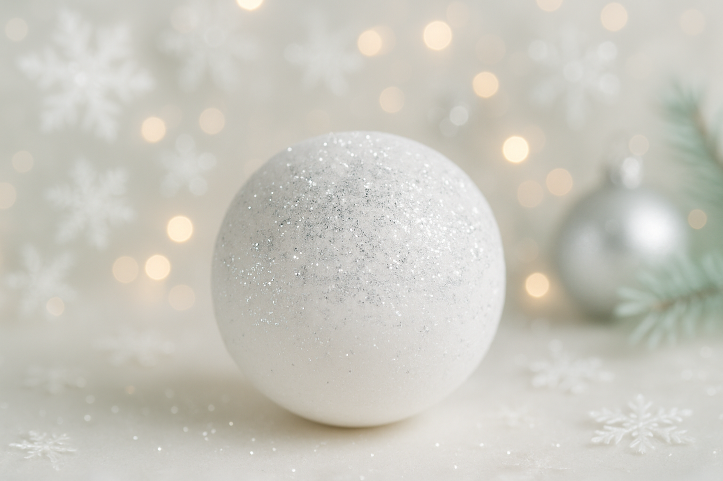 with silver glitter