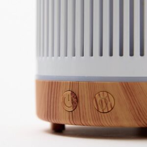 Electric Plastic White with Wood Effect Ribbed Aroma Diffuser