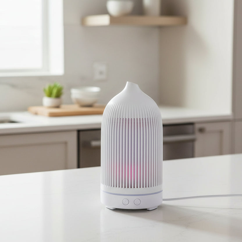 Electric Plastic White Ribbed Aroma Diffuser