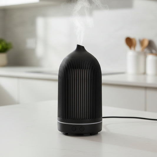 Electric Plastic Black Ribbed Aroma Diffuser
