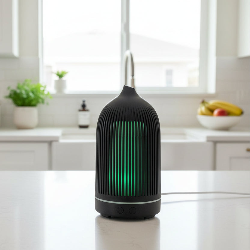 Electric Plastic Black Ribbed Aroma Diffuser