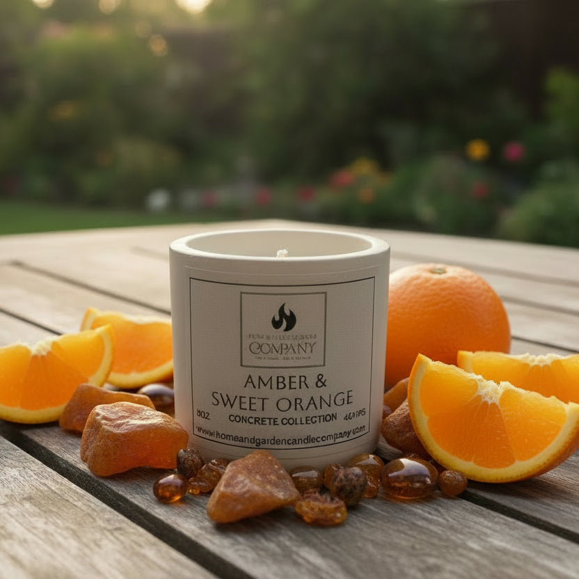 Amber & Sweet Orange Scented Candle 8oz