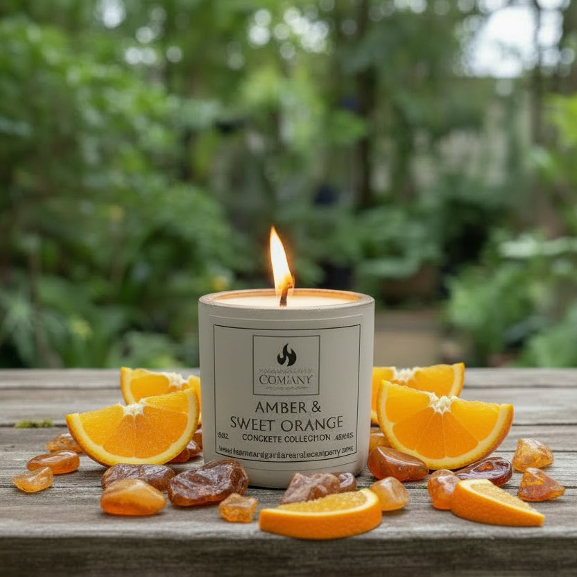 Amber & Sweet Orange Scented Candle 8oz
