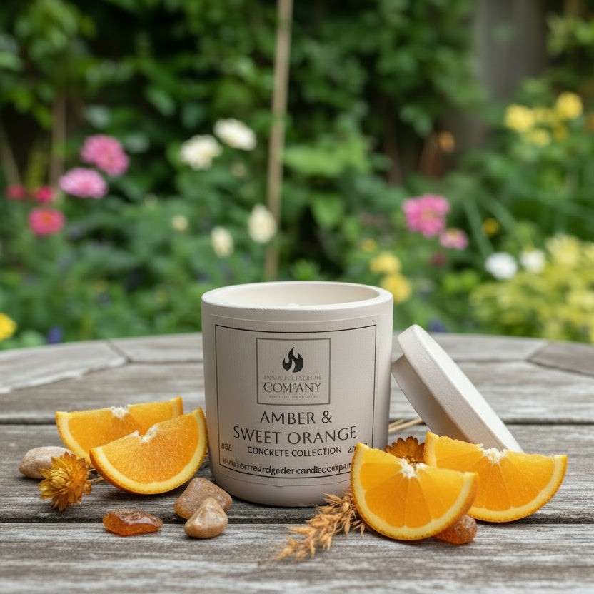 Amber & Sweet Orange Scented Candle 8oz