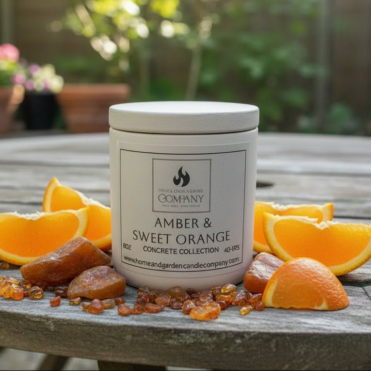 Amber & Sweet Orange Scented Candle 8oz