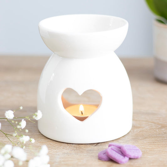 White Heart Shape Wax Melt Burner