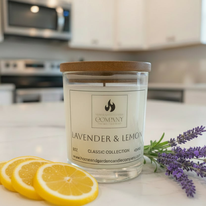 Lavender & Lemon Scented Candle