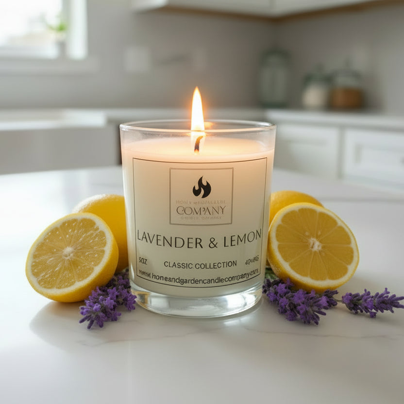 Lavender & Lemon Scented Candle