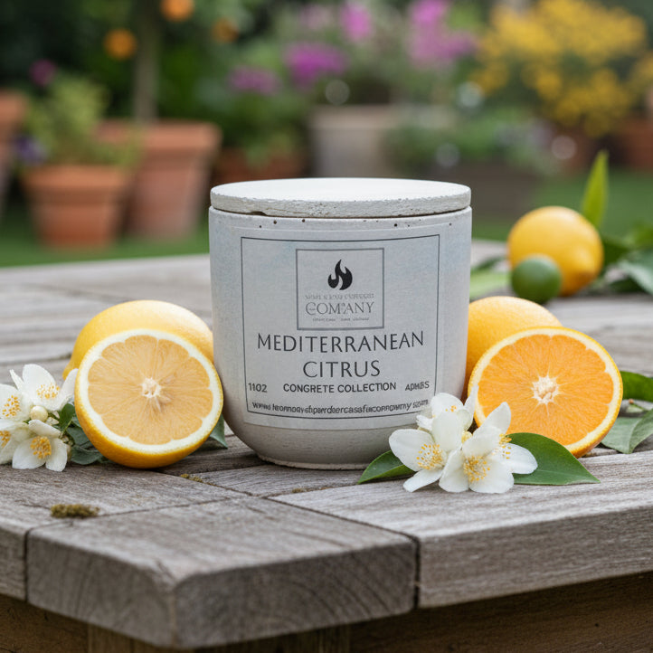 Mediterranean Citrus Scented Concrete Candle