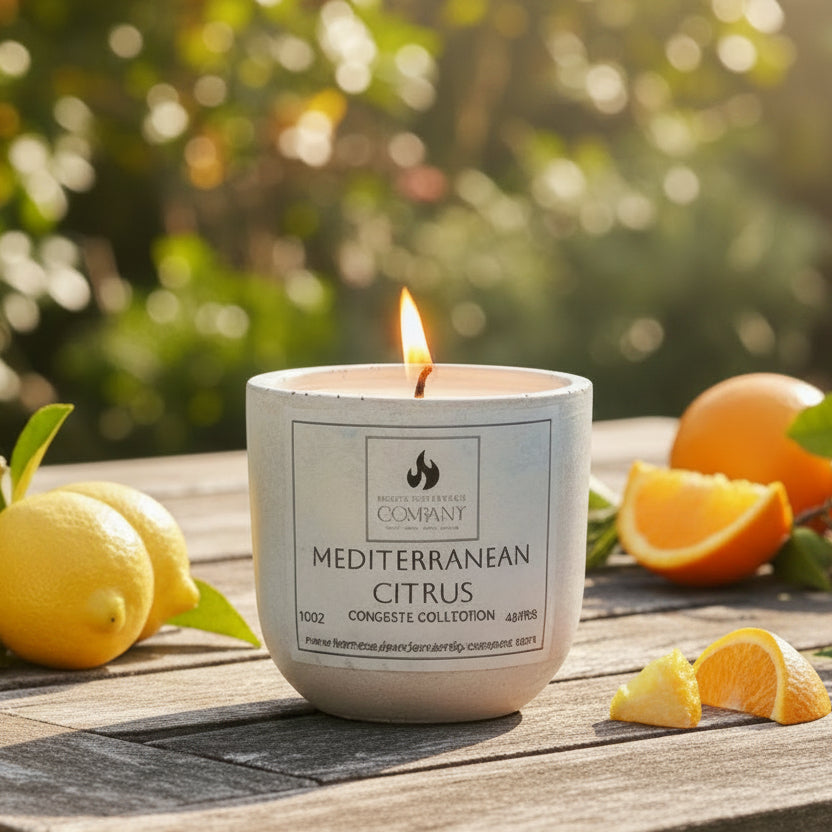 Mediterranean Citrus Scented Concrete Candle