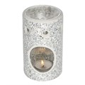 Silver Pillar Crackle Glass Wax Melt Burner