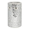 Silver Pillar Crackle Glass Wax Melt Burner