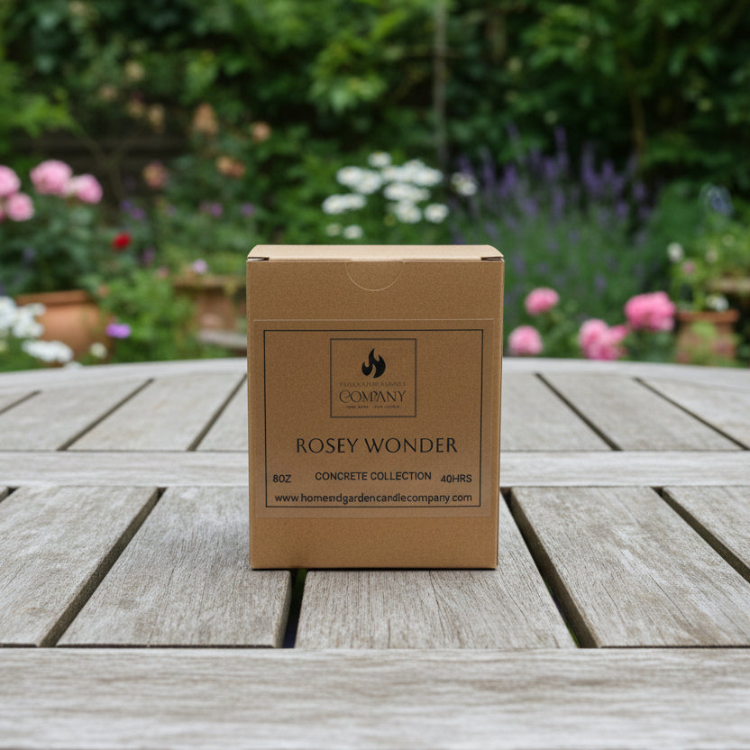 Rosy Wonder Scented Concrete Candle 8oz