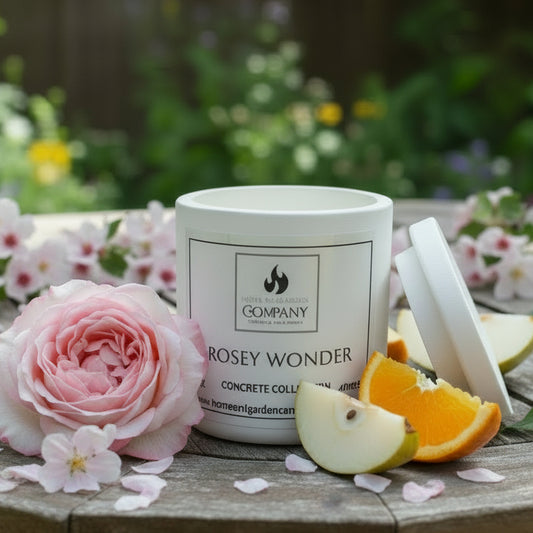 Rosy Wonder Scented Concrete Candle
