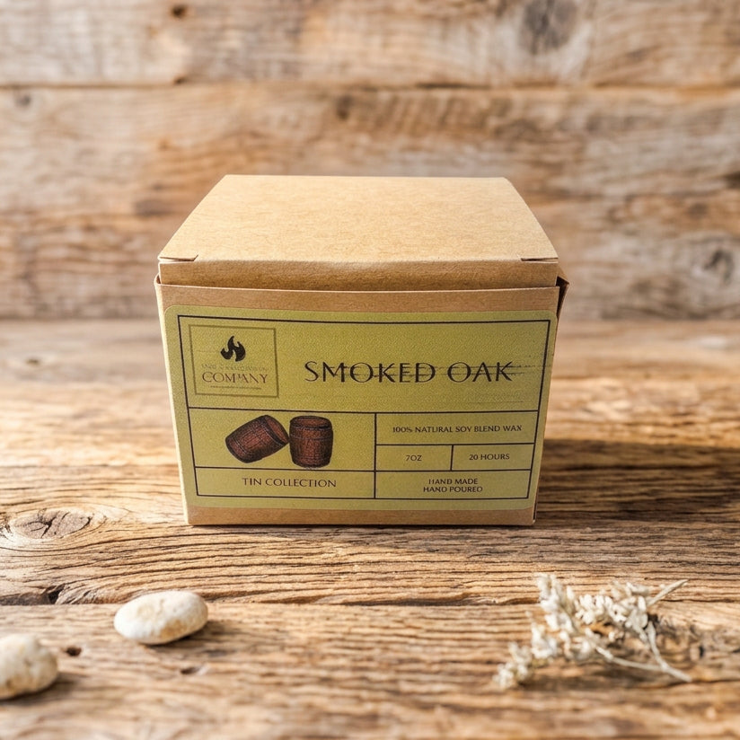 Smoked Oak Scented Tin Candle