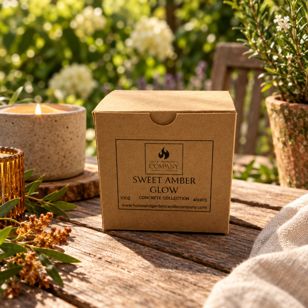 Sweet Amber Glow Scented Concrete Candle