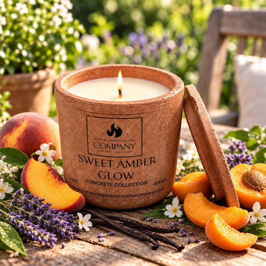 Sweet Amber Glow Scented Concrete Candle