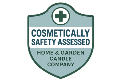 Cosmetically safety assessed badge with shield design