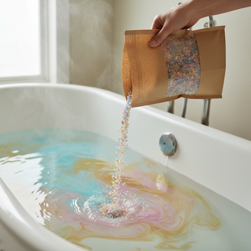 with a clear window in the kraft bag